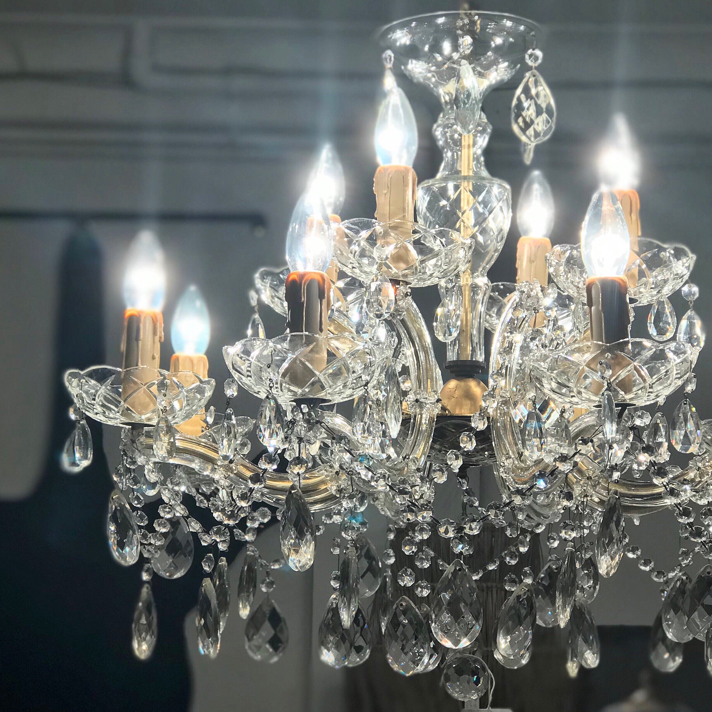 Vintage French & Italian Cut Glass & Crystal Chandeliers