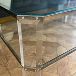 1970's Glass & Lucite Coffee Table