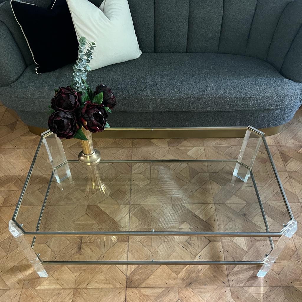 1970's Glass & Lucite Coffee Table