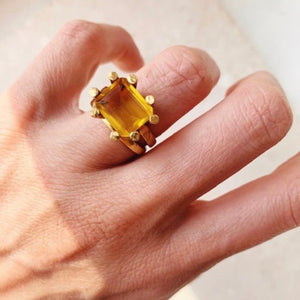 Citrine Claw Ring